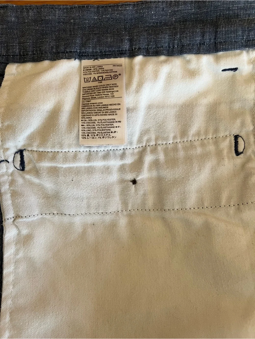 Banana Republic Shorts Men’s Flat Front Linen Blend Light Blue Size 35